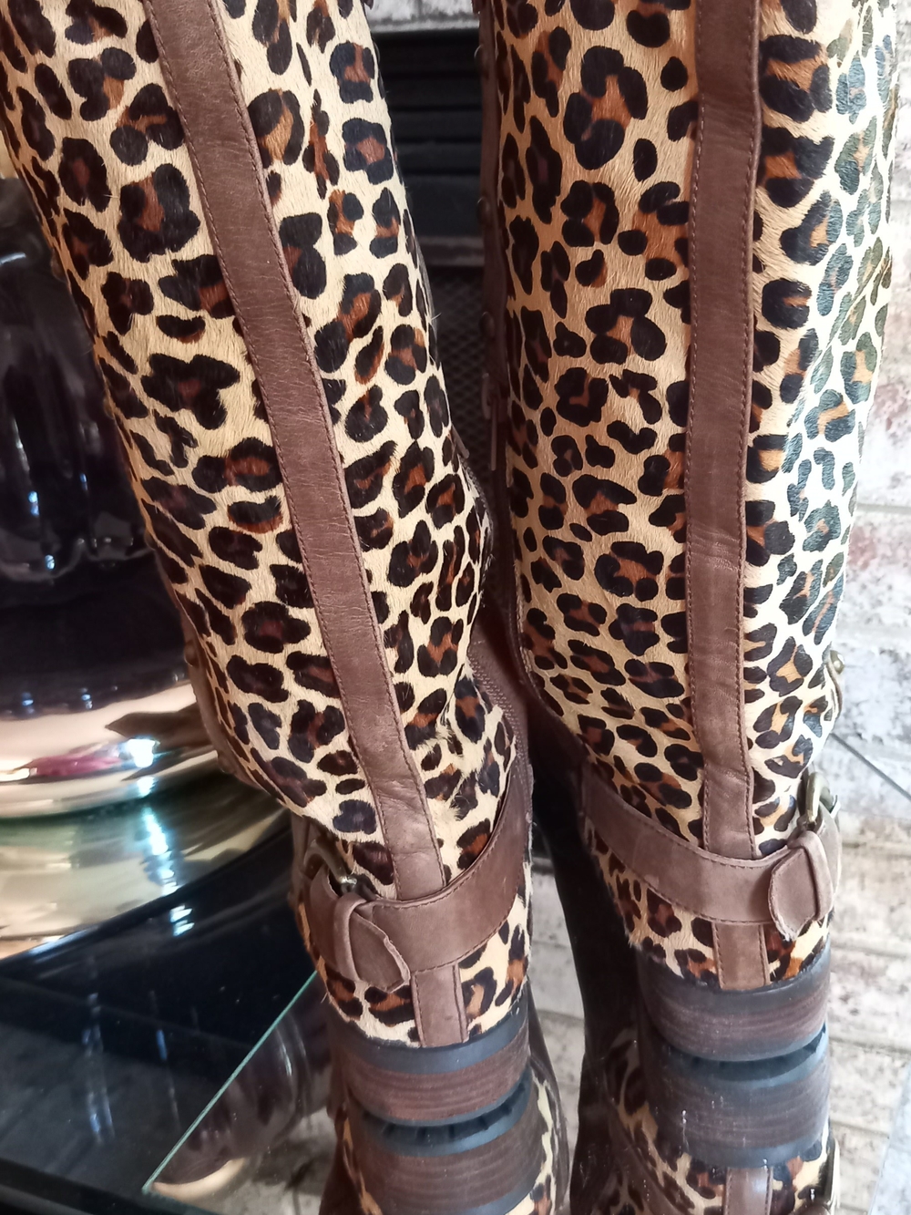 Leopard🐅 Brown Riding Boots - Picture 10 of 15